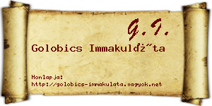 Golobics Immakuláta névjegykártya